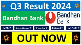 BANDHAN BANK Q3 results 2024  BANDHAN BANK results today  BANDHAN BANK Share latest News today [upl. by Lati]