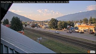 Revelstoke British Columbia Canada PTZ  Virtual Railfan LIVE [upl. by Crissie371]