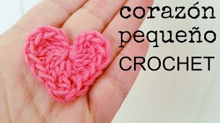 Cómo hacer un CORAZÓN Pequeño a Crochet  Paso a Paso [upl. by Kelcie]