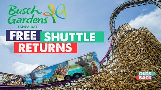 Free Busch Gardens Shuttle Express Returns For 2022 [upl. by Nrol879]