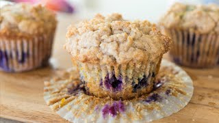 BLUEBERRY MUFFINS WITH CRUMB TOPPING  Brunch Recipe [upl. by Niven]