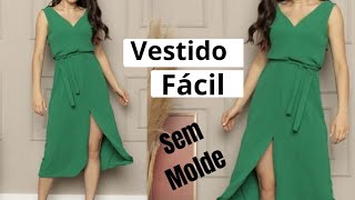 Vestido para Iniciantes Super Fácil Corte e Costura sem moldes [upl. by Ernesta]