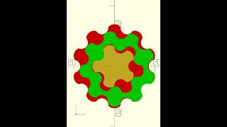 Design cycloidal gearbox 31 ratio with pinion multiplier Animation with OpenSCAD [upl. by Taub767]