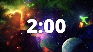 2 Minute Countdown Timer with Alarm and Deep Space Ambient Music  🌠Deep Space Galaxy 🌠 [upl. by Cilurzo917]