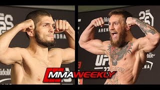 Khabib Nurmagomedov and Conor McGregor UFC 229 Official WeighIn [upl. by Kevan]