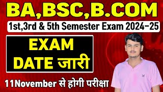 Babsc bcom 1st 3rd amp 5th semester exam date 202425 Semester exam news todaynews [upl. by Novar]