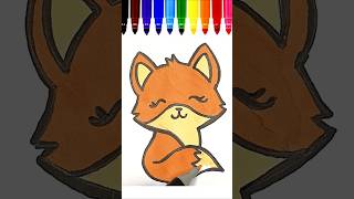 Fox drawing and coloring ytshorts viralshort artdrawing art drawingtutorials artandcraft [upl. by Winchell]