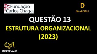 Estrutura Organizacional Questão 13  Nível Dificil Fundação Carlos Chagas  FCC 2023 [upl. by Irpac]