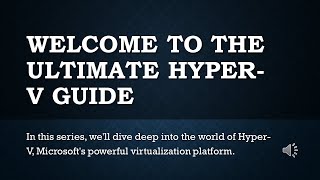 The Ultimate Hyper V Guide Introduction to Mastering Hyper V and Chapter 01 [upl. by Adyl]