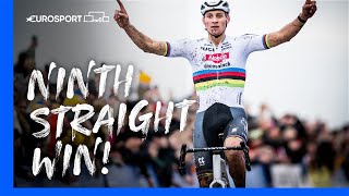 NINTH STRAIGHT VICTORY 🔥😮‍💨  CycloCross X2O Trophy Koksijde Highlights  Eurosport [upl. by Dituri]