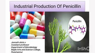 Penicillin productionIndustrial MicrobiologyFermentationRecoveryAntibiotic [upl. by Yenahs]