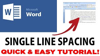 Microsoft Word Single Line Spacing  Quick and Easy Tutorial [upl. by Oatis814]