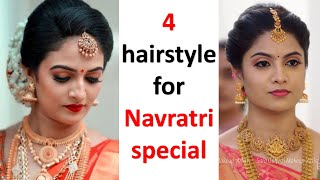 4 easy hairstyle for ladies navratri special hairstyle  simple hairstyle  cute hairstyle [upl. by Lezley343]