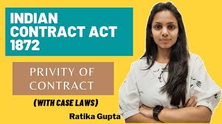 PRIVITY OF CONTRACT  STRANGER TO A CONTRACT CANNOT SUE  WITH CASE LAWS Contract Act 1872 [upl. by Gulick]