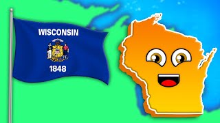 Learn About The Geography Of Wisconsin  50 States Songs For Kids  KLT [upl. by Jayson]