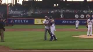 Bill Goldberg throws the first pitch at the Mets game on 519 [upl. by Koval]