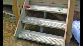 How to Build a Deck Part 08 Fitting Steps How to Build a Timber Garden Deck with QDeck Products [upl. by Eatnom]