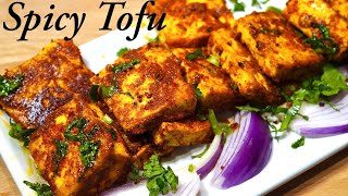 PAN FRIED MASALA TOFU  SUPER QUICK amp EASY TOFU RECIPE [upl. by Nandor61]