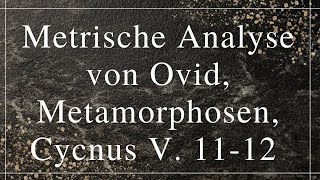 Metrische Analyse von Ovid Metamorphosen Cycnus V 1112 [upl. by Woody]