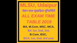 MLSU All Exame Time Table 2019 MLSU Date Sheet 2019 [upl. by Eniortna]