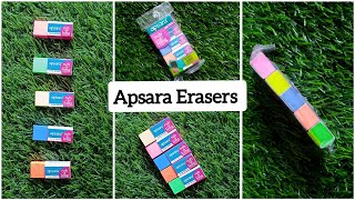 Apsara Erasers  Price  10 Rs  Unboxing  5 Cool Vibrant Fluorescent Colours [upl. by Doughty]