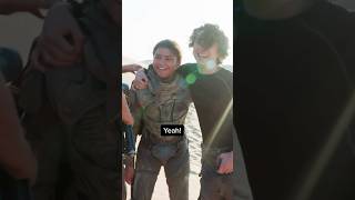 Zendaya amp Timothée chalamet on set of Dune Part Two [upl. by Oivlis]