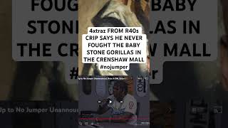 4xtraz FROM R40s CRIP SAYS HE NEVER FOUGHT THE BABY STONE GORILLAS IN THE CRENSHAW MALL nojumper [upl. by Nave]