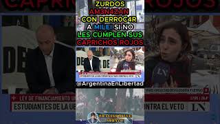 ZURDA PEDANTE AM3NAZ4 MARCHAS Y PAROS INFINTOS HASTA QUE CAIGA MILEI argentina noticias shorts [upl. by Kinnard]