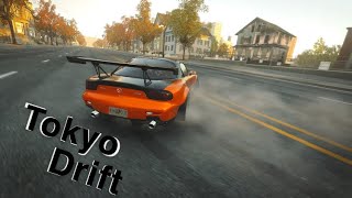 Raw Video of Han’s Mazda Rx7 Drifting amp Crashes Tokyo Drift The Crew [upl. by Nomla932]