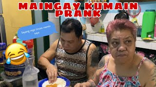 MAINGAY KUMAIN PRANK KAY MAME AND PAPU na galit sila [upl. by Darrick]