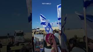 Israeli protesters hinder aid trucks from entering Gaza [upl. by Adnamma171]