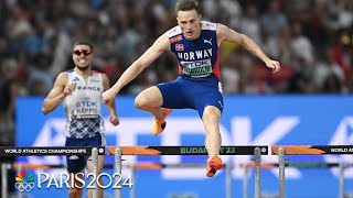 Karsten Warholm cruises into 400m hurdle World Championship final with strong semi  NBC Sports [upl. by Luce]