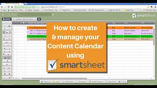 Using Smartsheet as a Content Calendar [upl. by Leia]