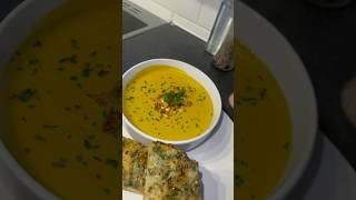 Red lentil and saffron soup with garlic Parmesan cheese bread shorts [upl. by Naeerb189]