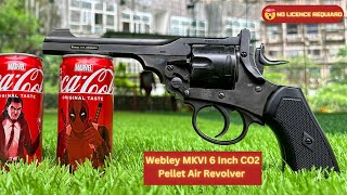 Webley MKVI 6 Inch CO2 Pellet Air Revolver  Battlefield Finish Authentic British Replica in Action [upl. by Valentine]