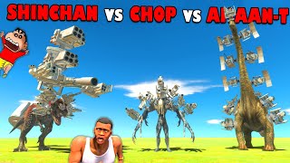 SHINCHAN TEAM vs CHOP TEAM vs AMAAN TEAM in Animal Revolt Battle Simulator Dinosaur Game  AMANYT [upl. by Ylremik660]