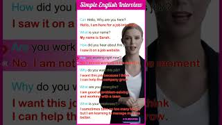 👩‍💼Simple English Interview [upl. by Beverlie]