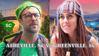 Asheville NC vs Greenville SC hippies vs yuppies [upl. by Adniles]