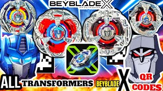 ALL TRANSFORMERS BEYBLADE X QR CODES  Gameplay  Hasbro Beyblade X App [upl. by Uhile329]