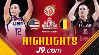 Breanna Stewart wins a thriller vs Belgium at the buzzer  J9 Highlights  FIBA Womens OQT 2024 [upl. by Delos]