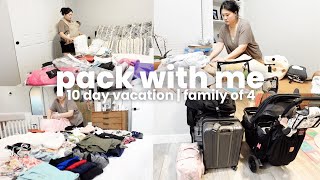 pack with me for hawaii 10 day vacation  family of 4 baby amp toddler [upl. by Attaynik]