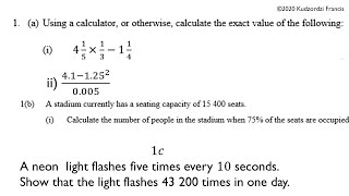 CSEC MATHEMATICS JANUARY 2020 PAPER 2 Question 1 [upl. by Krusche]