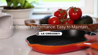 How to Clean a Le Creuset Cast Iron Grill Pan  Sur La Table [upl. by Ellirpa837]