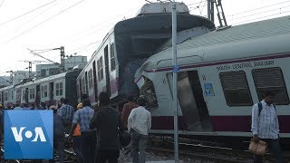 CCTV Footage Shows HeadOn Collision of Trains in India  VOANews [upl. by Chalmers]