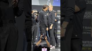 🇰🇿🇮🇪 SHAVKAT RAKHMONOV AND IAN GARRY FIRST FACE OFF UFC 310 PRESS CONFERENCE [upl. by Darnok]