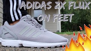 Grey Adidas ZX Flux On FeetDetailed Look HD [upl. by Sully]