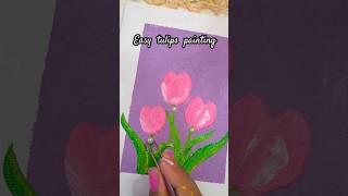 Tulips with baking soda 🤔🌷 painting canvaspainting shorts shortvideo acrylicpainting howto [upl. by Festa]