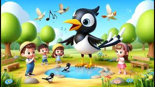 quotMagpie Song 2 A Catchy Kids Tune Celebrating Clever Birdsquot Cartoon Nursery Kids Song with Lyrics [upl. by Gnet502]