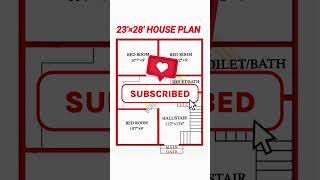 23 x 28 house plan  23 x 28 ghar ka naksha 23 x 38 house design home shortvideo subscribe [upl. by Ayiotal]