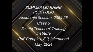 Class 5 Summer Vacation HW Summer Learning Portfolio 2024Full Solutions Eng Maths Sci Urduetc [upl. by Bronny]